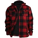 LeeHanTon Mens Flannel Jacket Heavyweight Sherpa Fleece Jackets Outdoor Hiking Casual Soft Warm Coat with Pockets