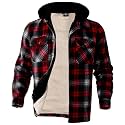 LeeHanTon Mens Flannel Jacket Heavyweight Sherpa Fleece Jackets Outdoor Hiking Casual Soft Warm Coat with Pockets