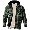 LeeHanTon Mens Flannel Jacket Heavyweight Sherpa Fleece Jackets Outdoor Hiking Casual Soft Warm Coat with Pockets