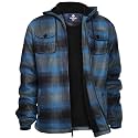 LeeHanTon Mens Flannel Jacket Heavyweight Sherpa Fleece Jackets Outdoor Hiking Casual Soft Warm Coat with Pockets