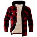 LeeHanTon Mens Flannel Jacket Heavyweight Sherpa Fleece Jackets Outdoor Hiking Casual Soft Warm Coat with Pockets