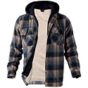 LeeHanTon Mens Flannel Jacket Heavyweight Sherpa Fleece Jackets Outdoor Hiking Casual Soft Warm Coat with Pockets