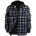 LeeHanTon Mens Flannel Jacket Heavyweight Sherpa Fleece Jackets Outdoor Hiking Casual Soft Warm Coat with Pockets
