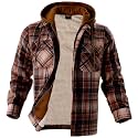 LeeHanTon Mens Flannel Jacket Heavyweight Sherpa Fleece Jackets Outdoor Hiking Casual Soft Warm Coat with Pockets