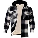 LeeHanTon Mens Flannel Jacket Heavyweight Sherpa Fleece Jackets Outdoor Hiking Casual Soft Warm Coat with Pockets