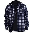 LeeHanTon Mens Flannel Jacket Heavyweight Sherpa Fleece Jackets Outdoor Hiking Casual Soft Warm Coat with Pockets