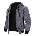 LeeHanTon Sherpa Lined Hoodies for Men Heavyweight Full Zip Up Sweatshirt Thick Fleece Winter Warm Work Jackets Plus Size