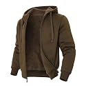 LeeHanTon Sherpa Lined Hoodies for Men Heavyweight Full Zip Up Sweatshirt Thick Fleece Winter Warm Work Jackets Plus Size