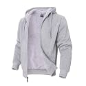 LeeHanTon Sherpa Lined Hoodies for Men Heavyweight Full Zip Up Sweatshirt Thick Fleece Winter Warm Work Jackets Plus Size