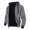 LeeHanTon Sherpa Lined Hoodies for Men Heavyweight Full Zip Up Sweatshirt Thick Fleece Winter Warm Work Jackets Plus Size