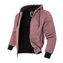 LeeHanTon Sherpa Lined Hoodies for Men Heavyweight Full Zip Up Sweatshirt Thick Fleece Winter Warm Work Jackets Plus Size