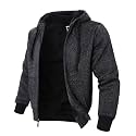 LeeHanTon Sherpa Lined Hoodies for Men Heavyweight Full Zip Up Sweatshirt Thick Fleece Winter Warm Work Jackets Plus Size