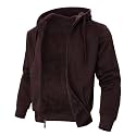 LeeHanTon Sherpa Lined Hoodies for Men Heavyweight Full Zip Up Sweatshirt Thick Fleece Winter Warm Work Jackets Plus Size