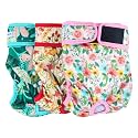 Leekalos Reusable Washable Dog Diapers Female (3 Pack) - Highly Absorbent Doggie Diapers - Size Adjustable Puppy Diapers for Dog Period Panties (X-Large, Flora)
