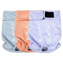 Leekalos Reusable Washable Dog Diapers Female (3 Pack) - Highly Absorbent Doggie Diapers - Size Adjustable Puppy Diapers for Dog Period Panties (Large)