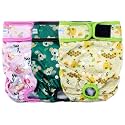 Leekalos Reusable Washable Dog Diapers Female (3 Pack) - Highly Absorbent Doggie Diapers - Size Adjustable Puppy Diapers for Dog Period Panties (Small, Honeybee)