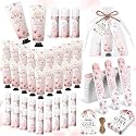 Leelosp 24 Sets Baby Shower Favors Hand Cream Lip Balm Pink Flower Gifts