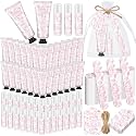 Leelosp 24 Sets Pink Toile Baby Shower Favor, Hand Cream Lip Balm Nail File