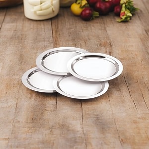 leelu stainless steel heavy gauge lid set - round steel lidscibatopechibha cover  mucalamutamuti  set of 4pc-175cm185cm20cm21cm