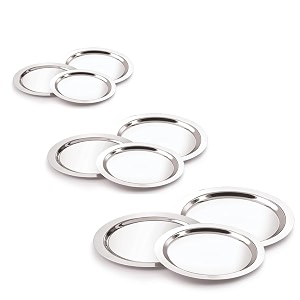 leelu stainless steel heavy gauge lid set - round steel lidscibatopechibha cover  mucalamutamuti  set of 9pc-135c145c155c175c185c20c21c23c25c