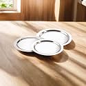 LEELU® Stainless Steel Heavy Gauge Lid Set - Round Steel Lids/Ciba/Tope/Chibha cover | Mucala/Muta/Muti | Set of (3PC-17.5cm,18.5cm,20cm)