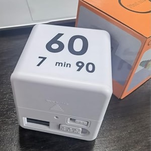 cube timer time kitchen timer kids timer for adhd productivity workout flip timer classroom for studytime countdown management settings 13571520253035456090 minutes - white