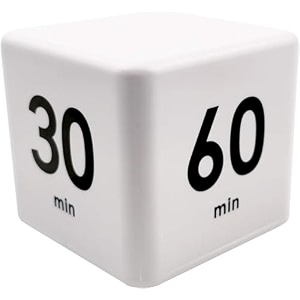 cube timer time kitchen timer kids timer for adhd productivity workout flip timer classroom for studytime countdown management settings 1520  3060 minutes - white