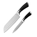 Santoku Knife, Kitchen Knife Ultra Sharp Asian Knife Japanese Chef Knife - Ergonomic Handle, Best Choice for Home Kitchen and Restaurant (1BIG+1SMALL, 1SET)