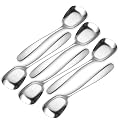 Stainless Steel Dessert Spoons, Square Head Spoons, Ice Cream Spoons, Stirring Spoon, Table Spoons, Dinner Spoons, Rice Spoons, Flat Square Spoon for Tea, Dessert, Sugar (Pack of 6, Big)