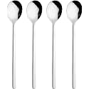 Stainless Steel Long Handle Spoon Iced Tea Spoon, Coffee Spoon, Ice Cream Spoon, Cocktail Stirring Spoons for Milks Tea Mixing Cocktail Stirring Coffee Milkshake Cold Drink (Pack of 4)