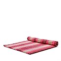 Leewadee - Foldable Floor Mattress - Japanese Roll Up Futon -Trifold Tatami Mat- Guest Floor Bed - Camping Mattress - Thai Massage Mat, Kapok Filled, 75 x 57 inches, Auburn Pink