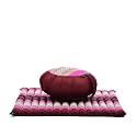 Leewadee Meditation Cushion Set – 1 Round Zafu Meditation Pillow and 1 Square Roll-Up Zabuton Meditation Mat, Pillows Bundle Filled with Kapok