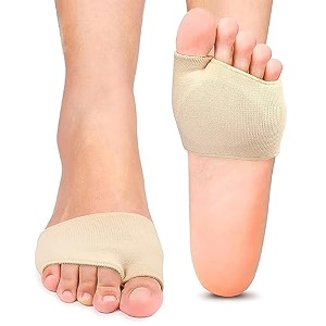 leg cushion pad metatarsal pads for men amp women  ball of foot pain relief cushions for sesamoiditis metatarsalgia amp morton39s neuroma  fabric sleeves with gel inserts beige large 1 pair