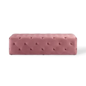 legacy of comfort modway amour tufted button entryway performance velvet bench rose pink 60x19x165