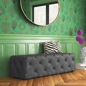 legacy of comfort modway amour tufted button entryway performance velvet bench grey 60x19x165