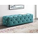LEGACY OF COMFORT Modway Amour Tufted Button Entryway Performance Velvet Bench (Sea Blue, 60x19x16.5)