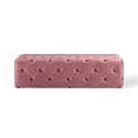 LEGACY OF COMFORT Modway Amour Tufted Button Entryway Performance Velvet Bench (Rose Pink, 60x19x16.5)