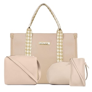 legal bribe front strap textured tote bag combo of 4