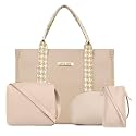 LEGAL BRIBE Front Strap Textured Tote Bag Combo Of 4