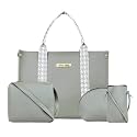 LEGAL BRIBE Front Strap Textured Tote Bag Combo Of 4