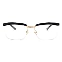 Classic Optical Glasses Frame Square Metal Half Rim Business Eyeglasses