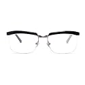 Classic Optical Glasses Frame Square Metal Half Rim Business Eyeglasses