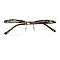 Classic Optical Glasses Frame Square Metal Half Rim Business Eyeglasses