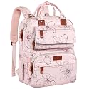 Legestori Diaper Bag Backpack, Baby Girl Diaper Bag with Insulated Pockets and Stroller Straps, Pink, Large, Backpack