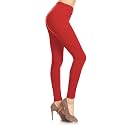Leggings Depot Women's High Waisted No-Roll Leggings, 1" Waistband