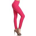 Leggings Depot Women's High Waisted No-Roll Leggings, 1" Waistband