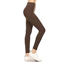 Leggings Depot Women's High Waisted No-Roll Leggings, 3" Waistband