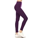 Leggings Depot Women's High Waisted No-Roll Leggings, 3" Waistband