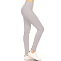Leggings Depot Women's High Waisted No-Roll Leggings, 3" Waistband