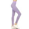 Leggings Depot Women's High Waisted No-Roll Leggings, 3" Waistband